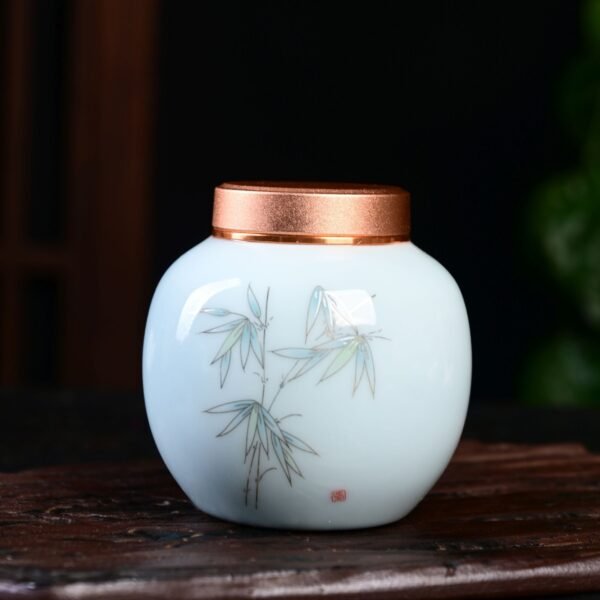 Hint of Blue Ceramic Tea Caddy