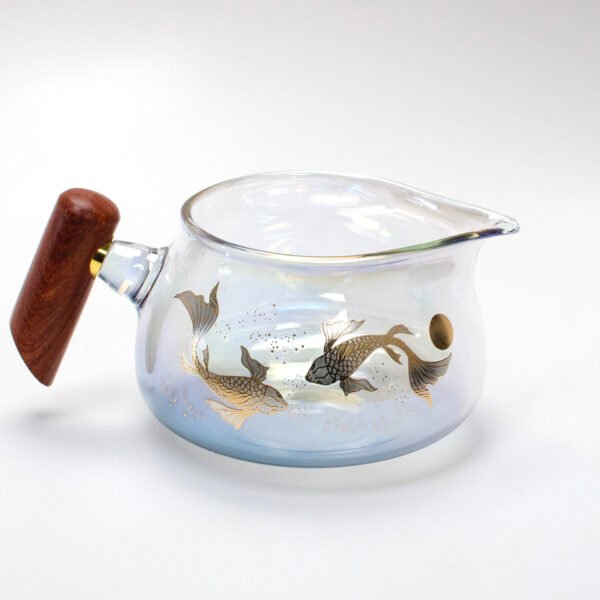 Goldfish Rainbow Glass Pitcher with Wood Handle