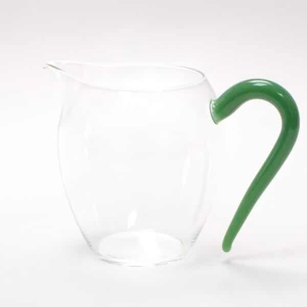 Green Handle Glass Pitcher