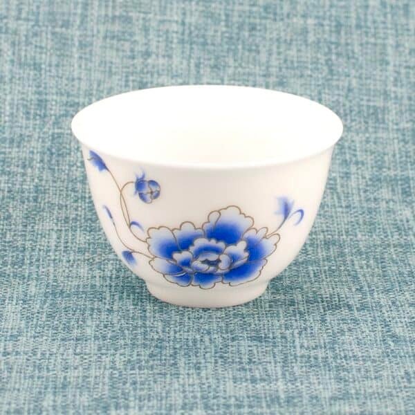 Blue Peony Ice Jade Porcelain Teacup