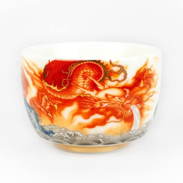 Jingdezhen Hand-Painted Dragon Porcelain Teacup