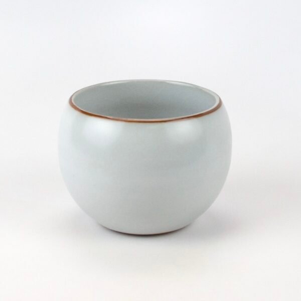 Ru Kiln White Moonlight Round Ceramic Teacup