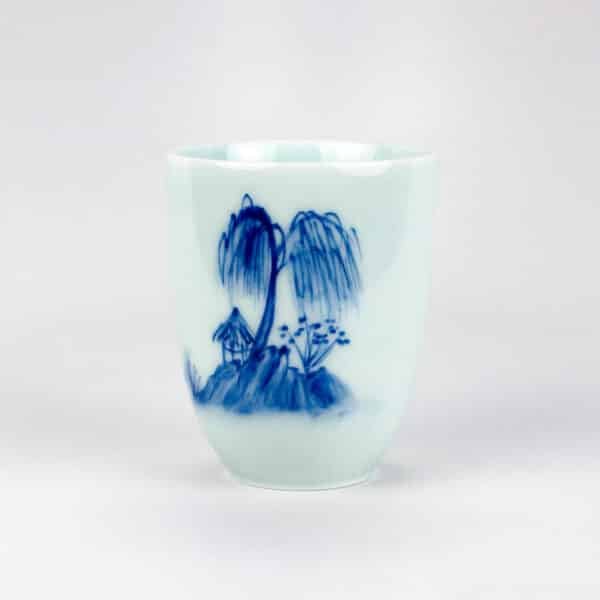 Willow River Hand-Painted Celadon Teacup