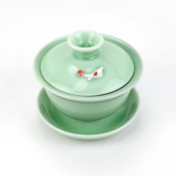 Longquan Kiln Koi Fish Celadon Gaiwan