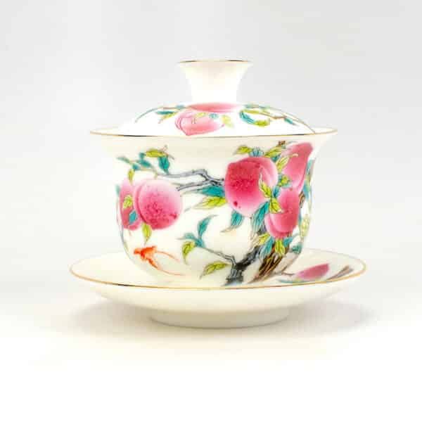Jingdezhen Longevity Peach Porcelain Gaiwan