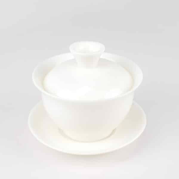 Small Suet Jade Porcelain Gaiwan
