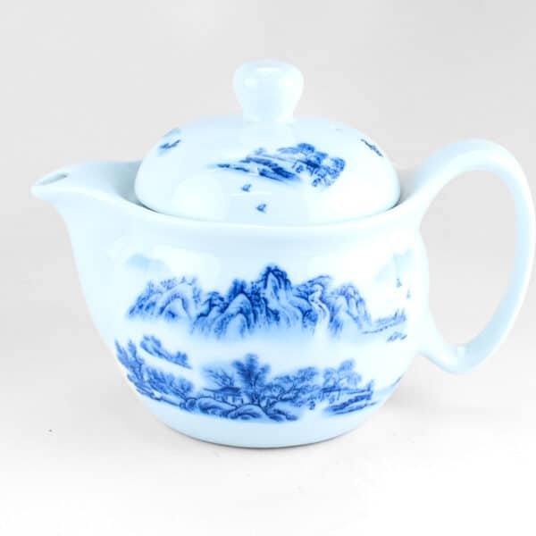 Blue and White Landscape Porcelain Teapot