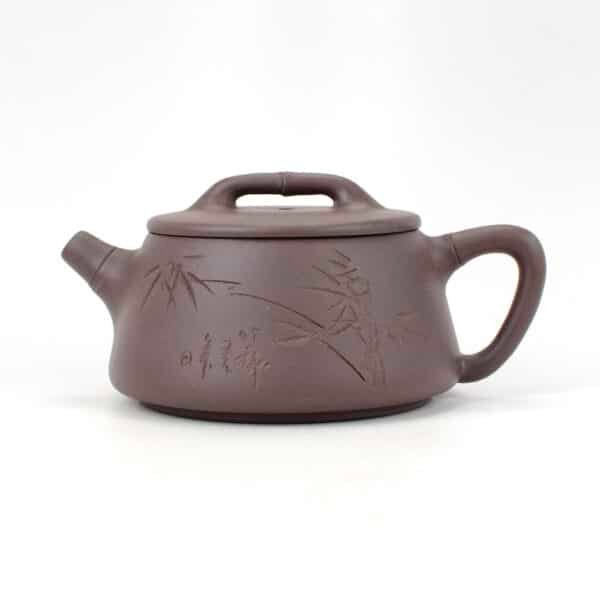 Bamboo Carved Stone Scoop Zi Ni Yixing Teapot